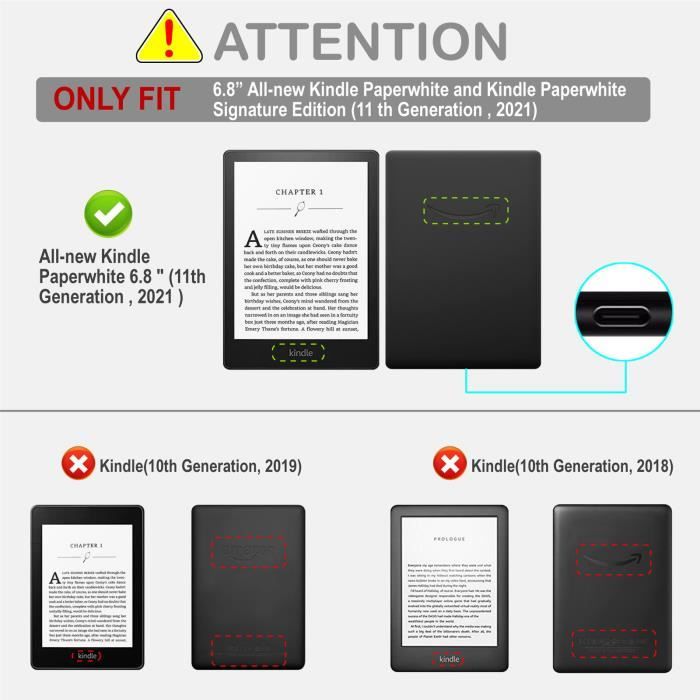 Cas Pour 6.8pouces Kindle Paperwhite 11E Generation 2021 (Modele N°  M2L3Ek), etui Antichoc En Cuir Pu Portable(782) - Cdiscount Informatique