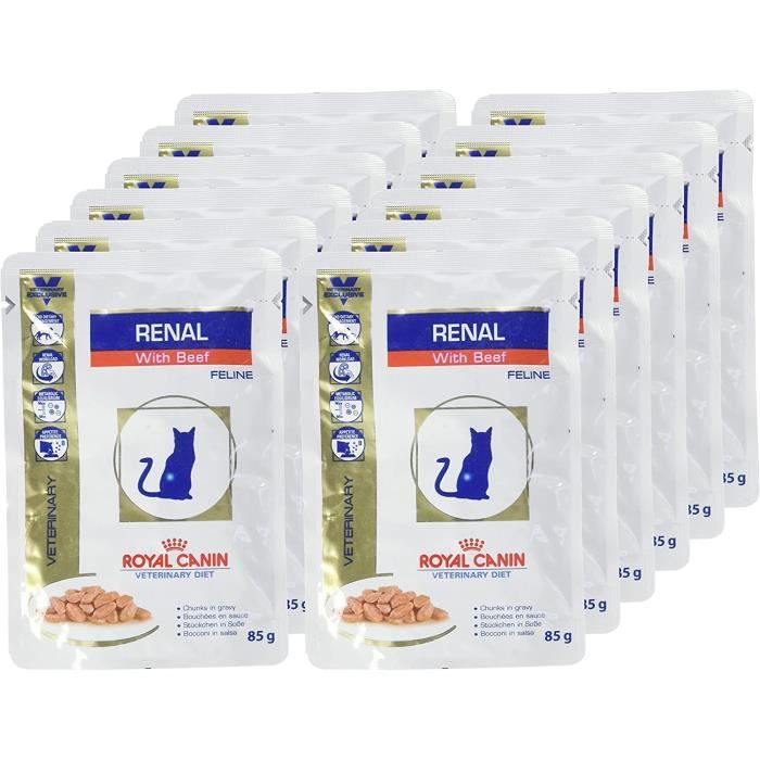 Sachets Repas Chat Renal Poulet Royal Canin Veterinary Diet 12x85g