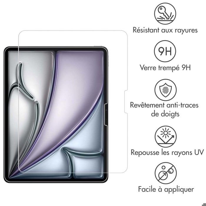 Films De Protection Verre Trempé Pour IPad Air 13 M3 2025 / M2 2024 Et IPad Pro 13 M4 – Lot De 2, Dureté 9H - 12