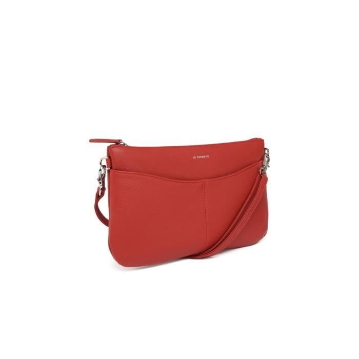 Le Tanneur Valentine Pochette Femme Rouge Rouge Cdiscount Bagagerie Maroquinerie