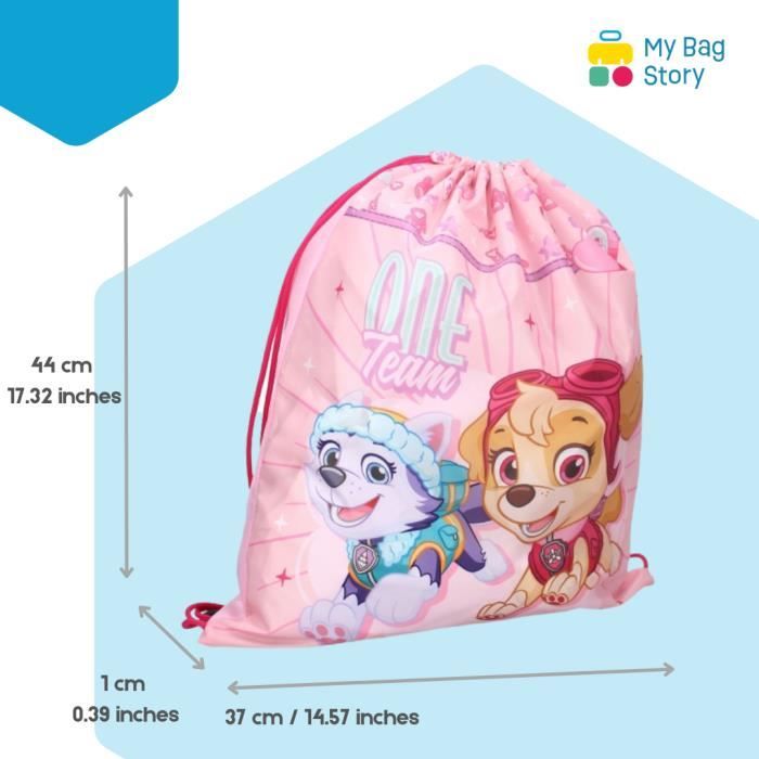 Mybagstory Sac de Piscine Pat Patrouille Rose Enfant