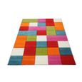 the carpet Monde Kids Tapis moderne doux pour enfant, Facile d'entretien, Couleurs vives, Motif à carreaux, Multicolore, 80 x 150-2
