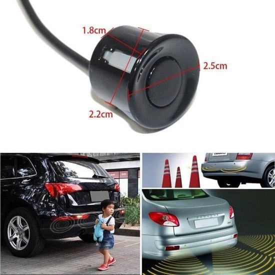 CGEAMDY Radar De Recul Voiture 4 Capteurs – Aide Parking Avec Buzzer & Affichage LED, Kit Universel Étanche Pour Voiture, Camion, Caravane