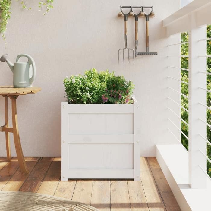Jardinière Surélevée En Bois Pin Imprégné 90x50x50 Cm | Bac à Fleurs Extérieur Pour Balcon, Terrasse, Jardin