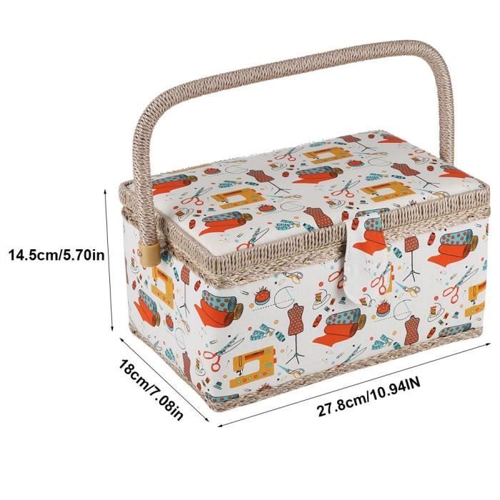 Boîte Couture Tissu Fraises - Organisez Vos Accessoires Couture