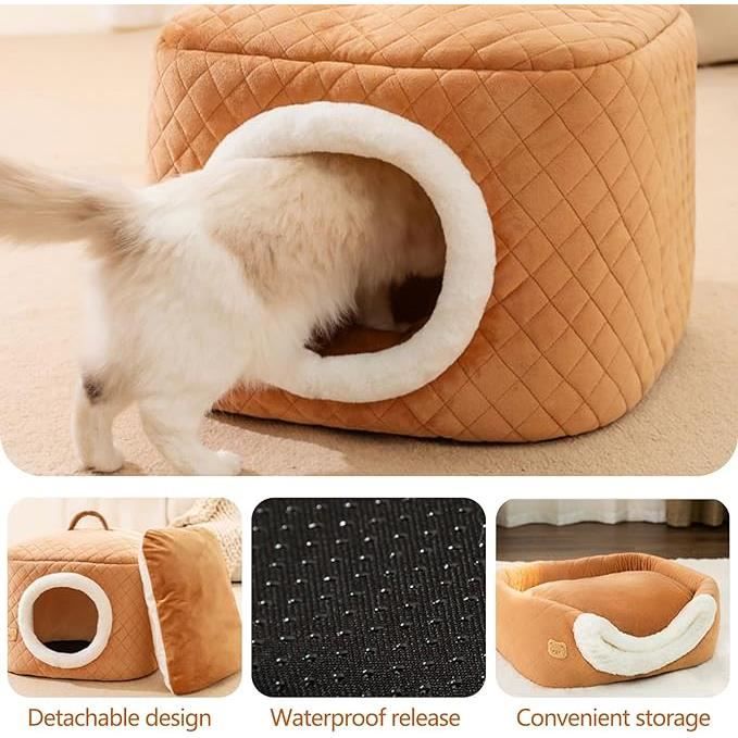 Lit De Tente Pour Chiot - Grotte Pour Chat Robuste Avec Coussin,Grotte De Lit De Chat Pour Chats