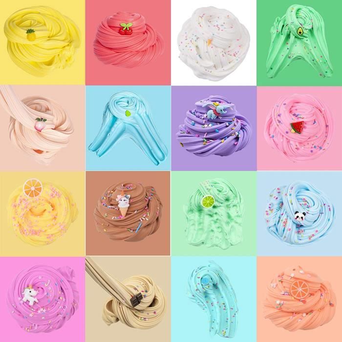 Kit Slime Pack De 24 Couleurs Fluffy Non Collant - Cadeaux Fête Anniversaire Enfants Garçons Filles