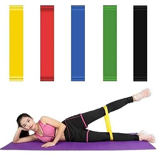 HTBE® Lot de 5 bandes de résistance élastiques en latex équipement d
