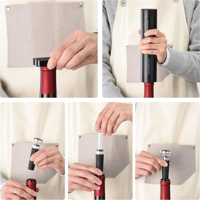Aérateur Vin Pompe Vide Cadeau Tire-bouchon électrique Aygo 5-en-1 Rechargeable - Ouverture Facile Et Design élégant Pompe à Vide