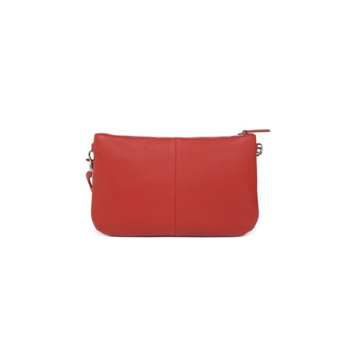 Le Tanneur Valentine Pochette Femme Rouge Rouge Cdiscount Bagagerie Maroquinerie