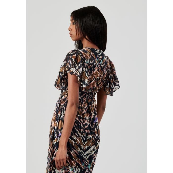 KAPORAL Robe longue imprime femme CRAF Marron Cdiscount Pret a Porter