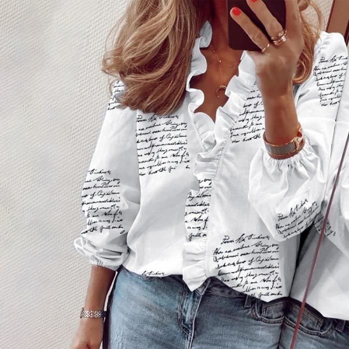 Blouse femme 2020 et Manches Longues Chemisier Volants Chemises