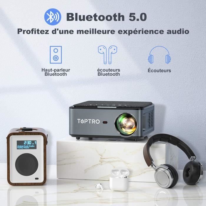 Vidéoprojecteur WiFi Bluetooth Full HD 1080P ,8500 Lumens TOPTRO