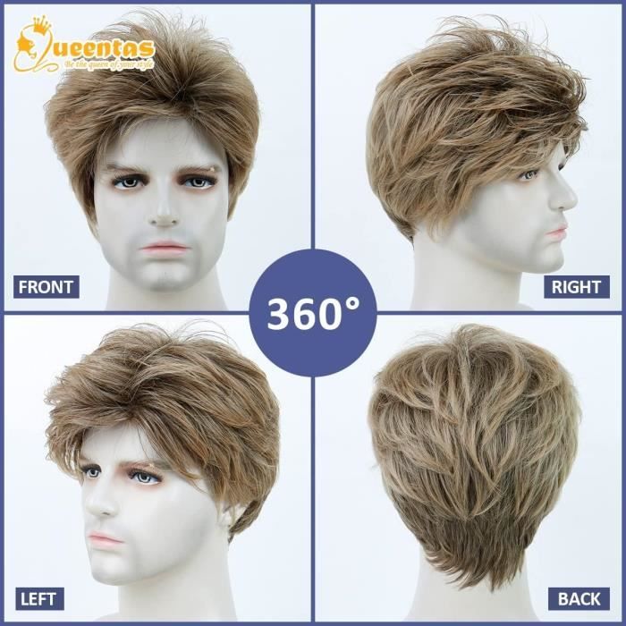 Lot De 4 Perruques Mullet Années 80 – Rétro Hippie, Avec Lunettes Disco, Chaîne Et Moustache