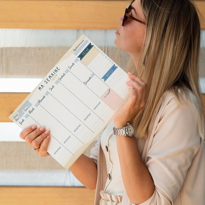 PACKLIST Planning Semaine - Planificateur Hebdomadaire A4 - Weekly