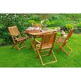 Ensemble de jardin Sydney Komfort en bois d'acacia certifié FSC® Ensemble table et 4 chaises pliables Salon de jardin-3
