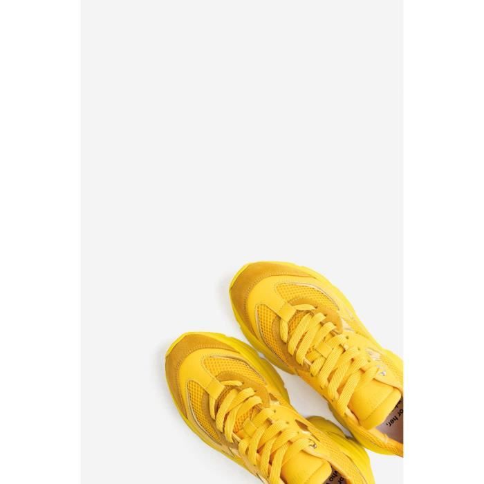 Baskets femme Bronx Low yellow 39 Femme Jaune Droit Lacets Polyester Yellow Cdiscount Chaussures