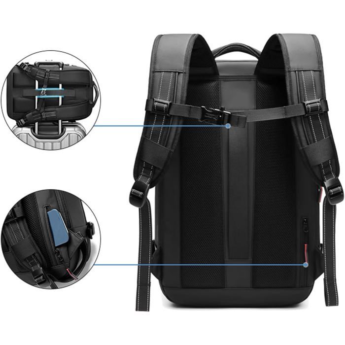 Sac à Dos Compressible Quincry Vacpack - 50L Extensible, Système Sous Vide, Voyage