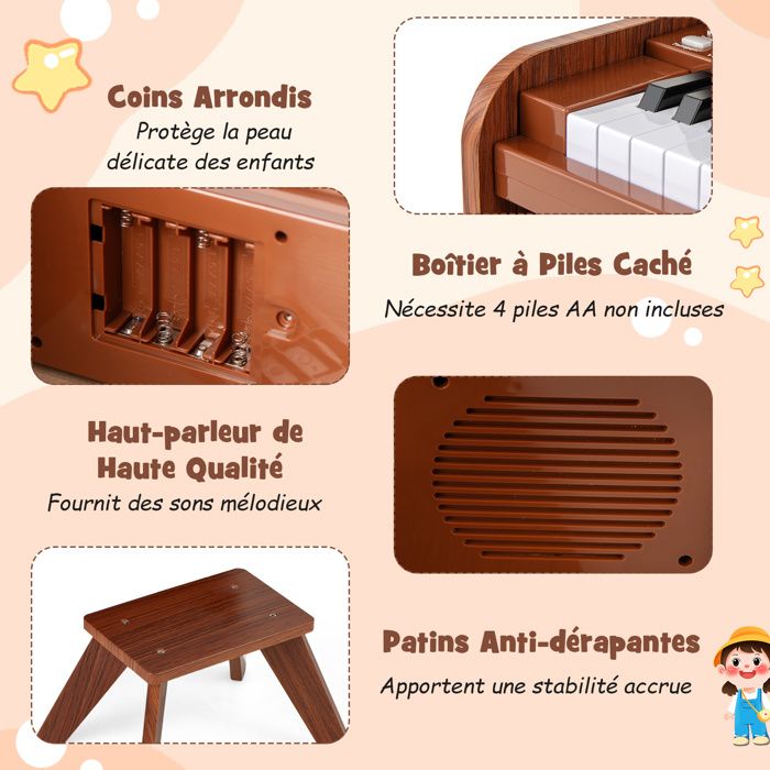 GOPLUS Clavier Electronique 88 Touches, 128 Rythmes Et 128 Sons, Piano Numérique Portable Avec Fonction Denseignementinterface Usb Sac Pedale De Sustain Pour Debutants Enfants 3 Ans Noi