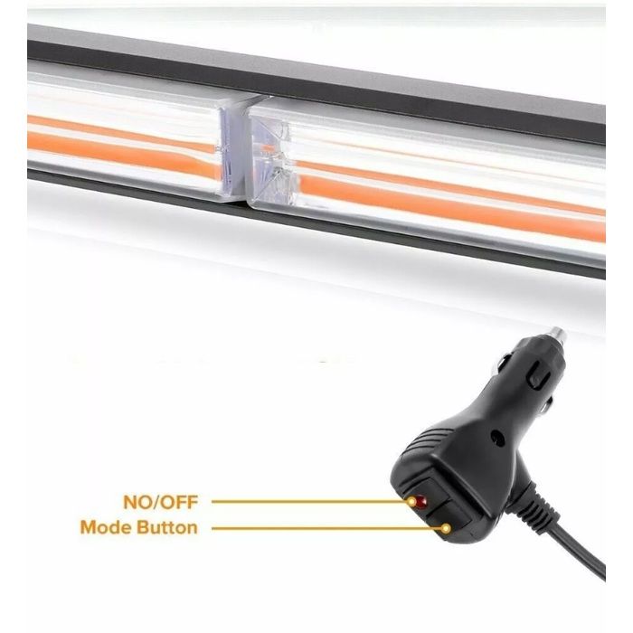 Barre Lumineuse Stroboscopique LED Orange 12V 24V 108W 90cm 9 Modes De Flash Feu De Sécurité Véhicules D'Urgence Réparation Escorte - TV Son Photo