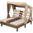 KidKraft 534 Double chaise longue avec porte-gobelets - Expresso et ecru - en bois , Meuble de jardin pour enfant, 3-6 Ans-0