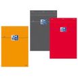 OXFORD Bloc-notes - Petits carreaux - 160 pages - Rouge - 21 cm x 14,8 cm x 0,9 cm-0