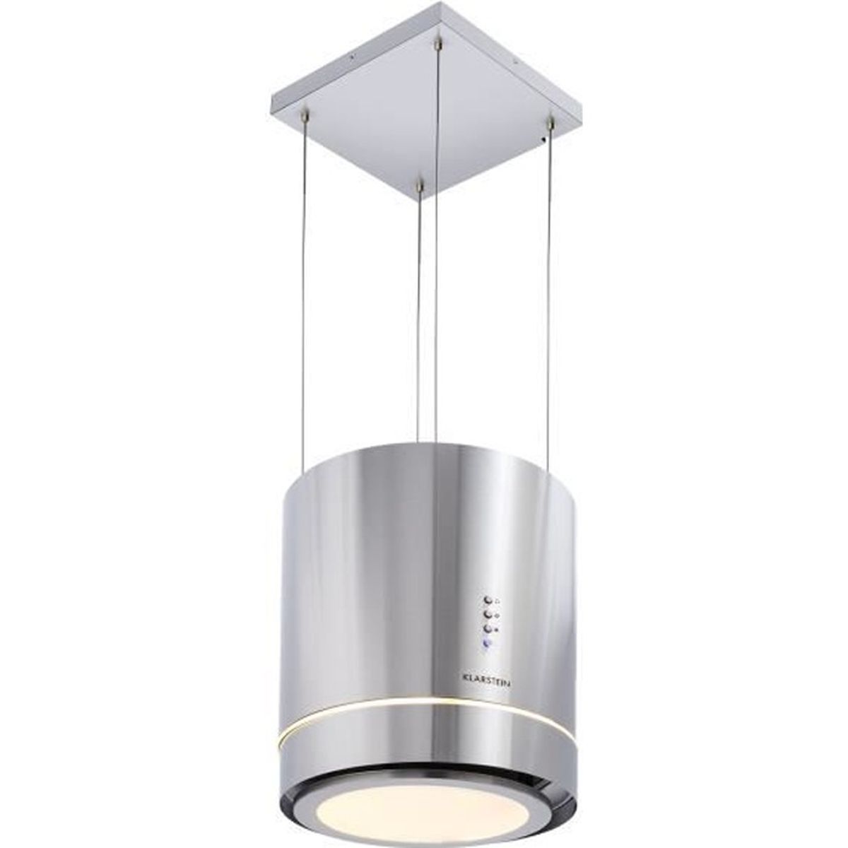 Klarstein Tron Ambience Hotte Aspirante Decorative En Ilot O 38cm Suspension Plafond Recyclage D Air 540 M H Classe A Inox Achat Vente Hotte Cdiscount