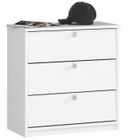 Meuble à chaussures AKORD MINI Blanc 60 cm 3 portes façade Blanche 3 étagères 60x31x62 cm