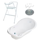 MON MOBILIER DESIGN Baignoire bébé thermomètre Blanc Lapin 86 cm + Pied + Tuyau
