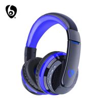 Casque audio OVLENG MX666 sur l'oreille basse stéréo Bluetooth casque sans fil Support Micro SD TF carte Radio - Blue Headphone