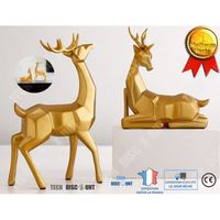 TD® sculpture ornement doré cerf chevreuil decoration resine animaux moderne créatif design maison artisanale chambre statue