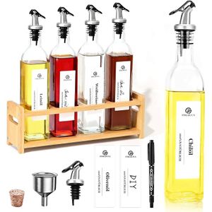 Lot de 6 bouteilles compressibles poreuses pour condiments, vinaigrette Lot de 6 bouteilles compressibles poreuses pour condiments, vinaigrette
