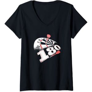 JEU DE FLÉCHETTE Femme 181 Fléchettes - Tripple Tripple 20 - Fléchettes En Jeu T-Shirt Avec Col En V[n2150]