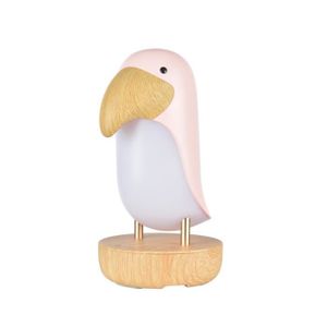 VEILLEUSE BÉBÉ Oiseau en bois veilleuse dessin animé chambre atmosphère chaleureuse lampe lumières créatives (rose)