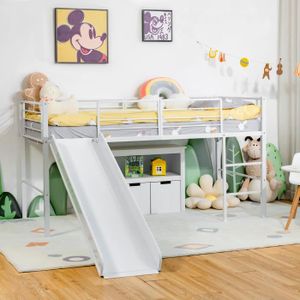 Lit superposé enfant WEEYIN-90 x 200cm-avec placard à échelle-lit maison en  pin pour enfants-blanc et bois - Cdiscount Maison