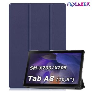 SM-X205/‎SM-X200 Denim Noir Couverture arrière en TPU Protecteur Housse Étui pour Samsung Galaxy Tab A8 10.5 Pouces 2022 Cuir PU de DLveer Coque pour Samsung Galaxy Tab A8 10.5'' 