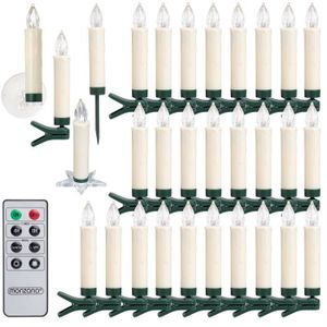 Bougies d'arbre LED 10cm blanc chaud avec télécommande  10pcs-494521