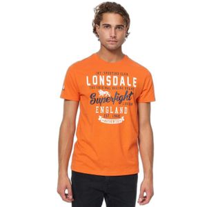 T-SHIRT T-shirt Lonsdale Tobermory - marl orange/white/nav
