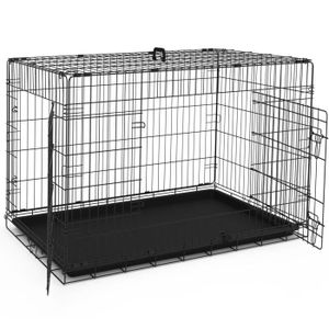 CAGE VOUNOT Cage pour chien pliable avec 2 portes verrouillable plateau amovible 122x75x81cm