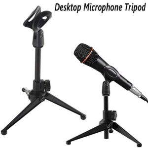 Support de Micro Pratique Portable et Ajustable G-Hawk Support de Microphone à Trépied Noir