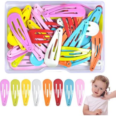 10 Barrettes Bébé Mini Cœur/Étoile - Métal Coloré - Cheveux Fins - Boîte Rangement