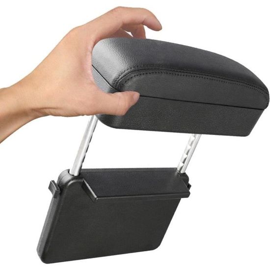 Accoudoir De Voiture Universel Réglable En Hauteur - Console Centrale Avec Rangement Noir