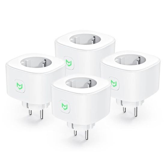 Lot De 4 Prises Wi-Fi Intelligentes - Compatibles Alexa Et Google Assistant - Contrôle Vocal Et à Distance