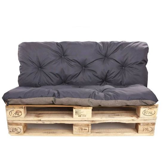 Lot 2 Coussins Palette Jardin 40x120 + 80x120 Cm - Tissu Épais Matelassé Écossais, Rembourrage Doux, Confort Extérieur