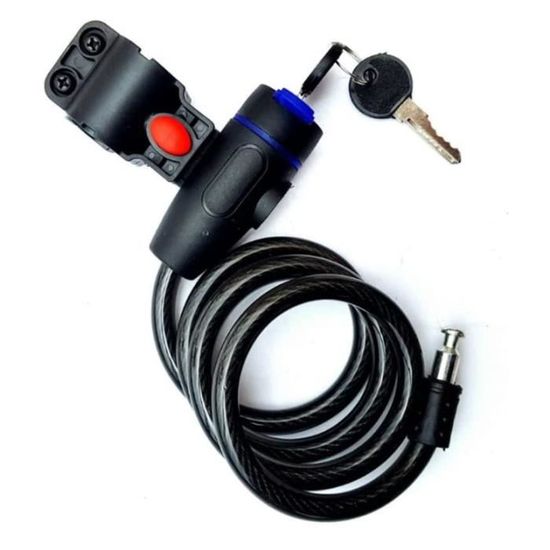 Antivol Câble à Combinaison Pour Vélo, Moto, Scooter - Câble Acier 17.6 Mm, Code 4 Chiffres
