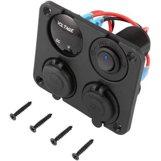 Prise De Charge Rapide Usb 12 V-24 V 38 W 3.0 Usb Et Type-C Pd Adaptateur D'Alimentation Multi