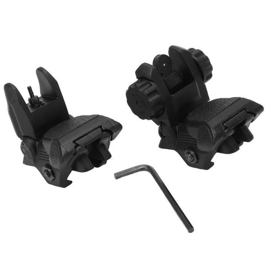 Viseurs Rabattables Avant/arrière En Nylon – Points Rouge/vert Fibre Optique, Réglables, Pour Rail Picatinny 20mm