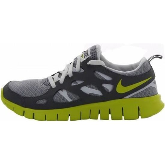 Basket Nike Free Run 2 GS Gris Blanc Vert Enfant Gris Cdiscount Chaussures