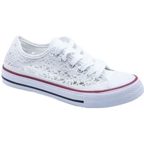 Lacets Dentelle Blanc - Lot De 4 (2 Paires) | Largeur 3 Cm, Longueur 140 Cm, Embouts Renforcés - Pour Baskets Femmes - 6