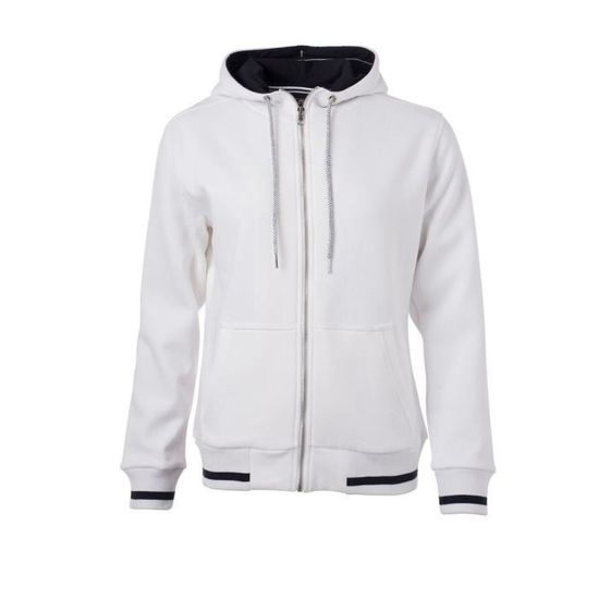 Veste femme noire légère avec capuche et zip main image 0